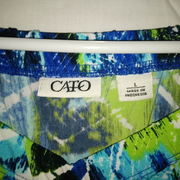 Abstract Blue and Green Women's Skirt - Picture 4 of 7